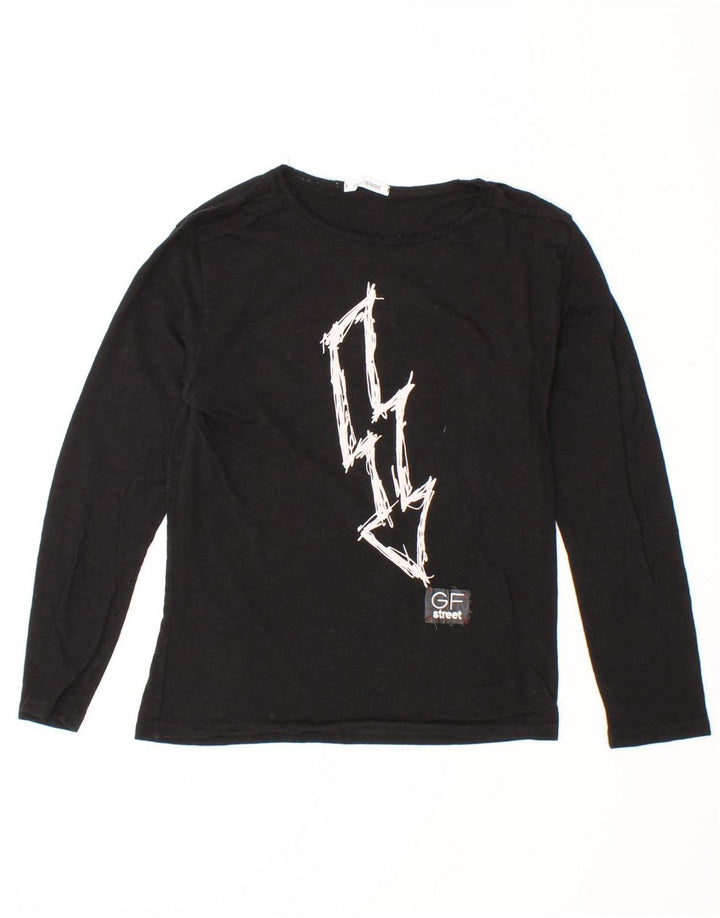 GF FERRE Boys Graphic Top Long Sleeve 11-12 Years Black Cotton Vintage GF Ferre and Second-Hand GF Ferre from Messina Hembry 