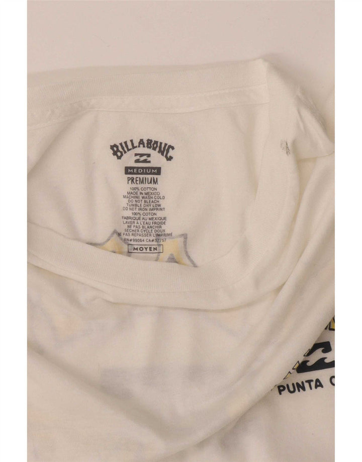 Billabong Mens Graphic T-Shirt Top Medium White Cotton