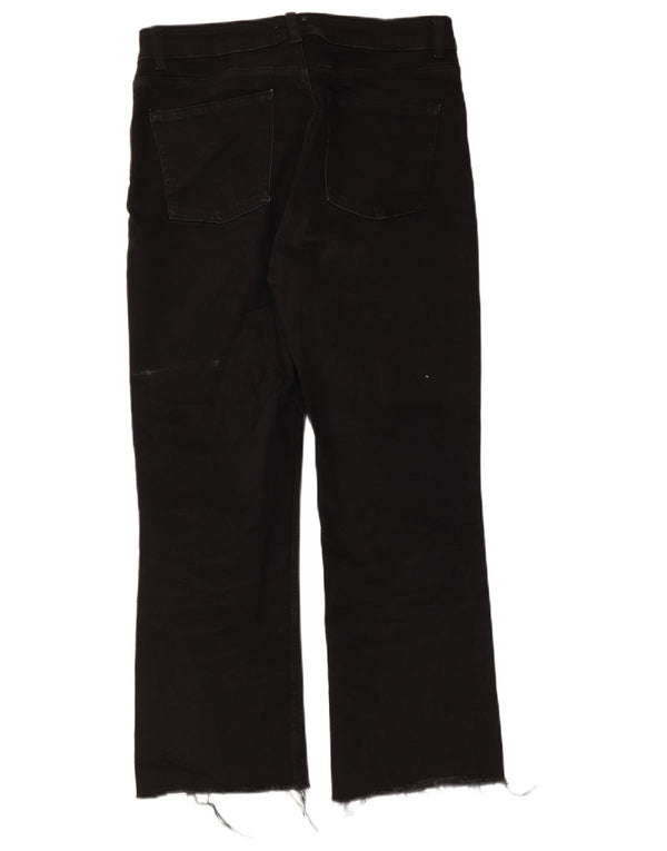 Zara Womens Cropped Jeans EU 42 Large W32 L25 Black Cotton