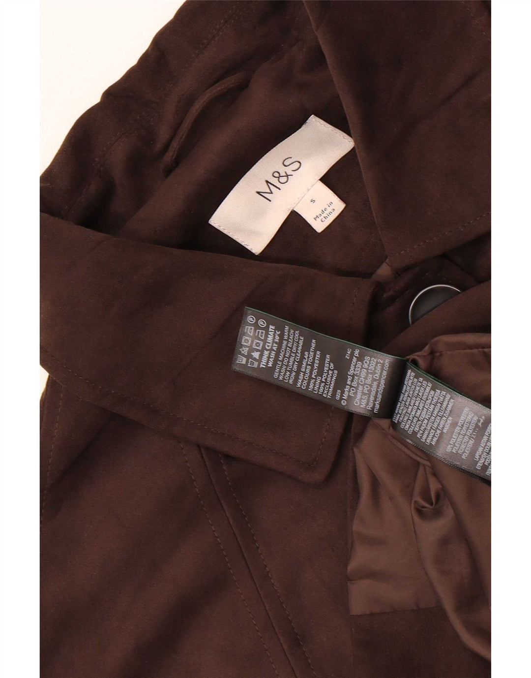 Marks & Spencer Womens 4 Button Blazer Jacket UK 10 Small Brown Polyester