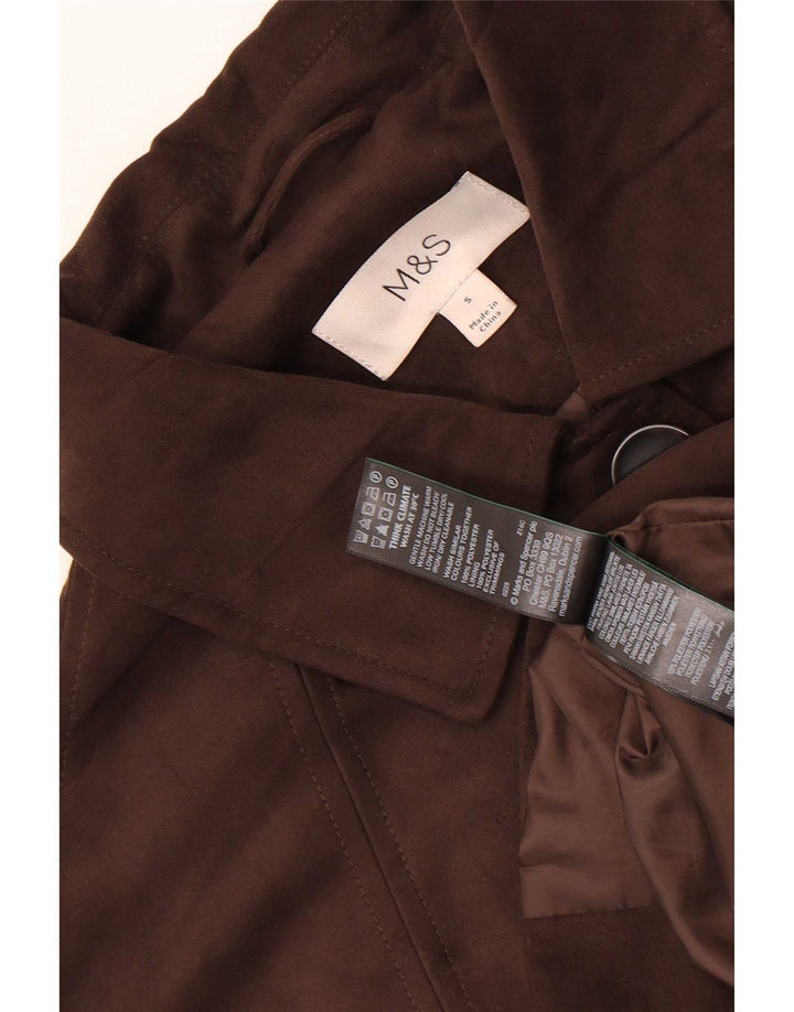 Marks & Spencer Womens 4 Button Blazer Jacket UK 10 Small Brown Polyester