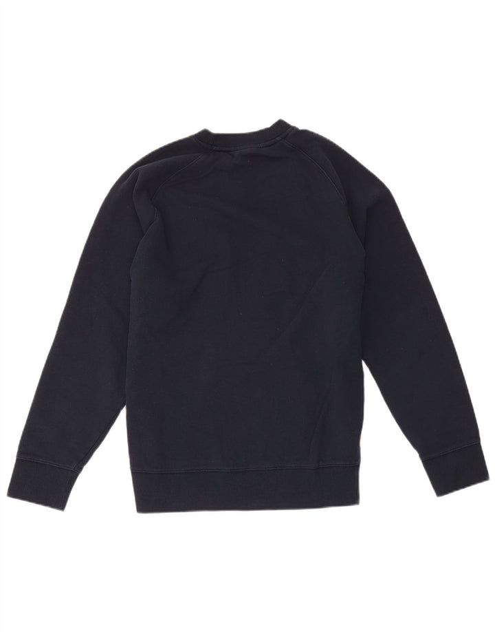 Timberland Womens Graphic Sweatshirt Jumper UK 14 Medium Navy Blue Cotton
