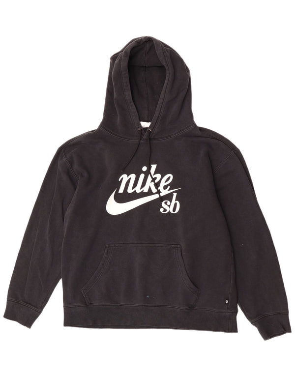 Nike Mens Graphic Hoodie Jumper Large Black Polyester