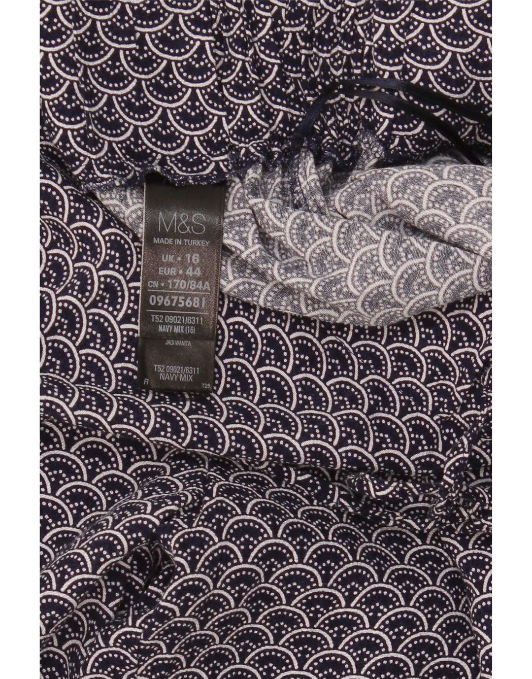 Marks & Spencer Womens Abstract Pattern Casual Trousers UK 16 Large W34 L30