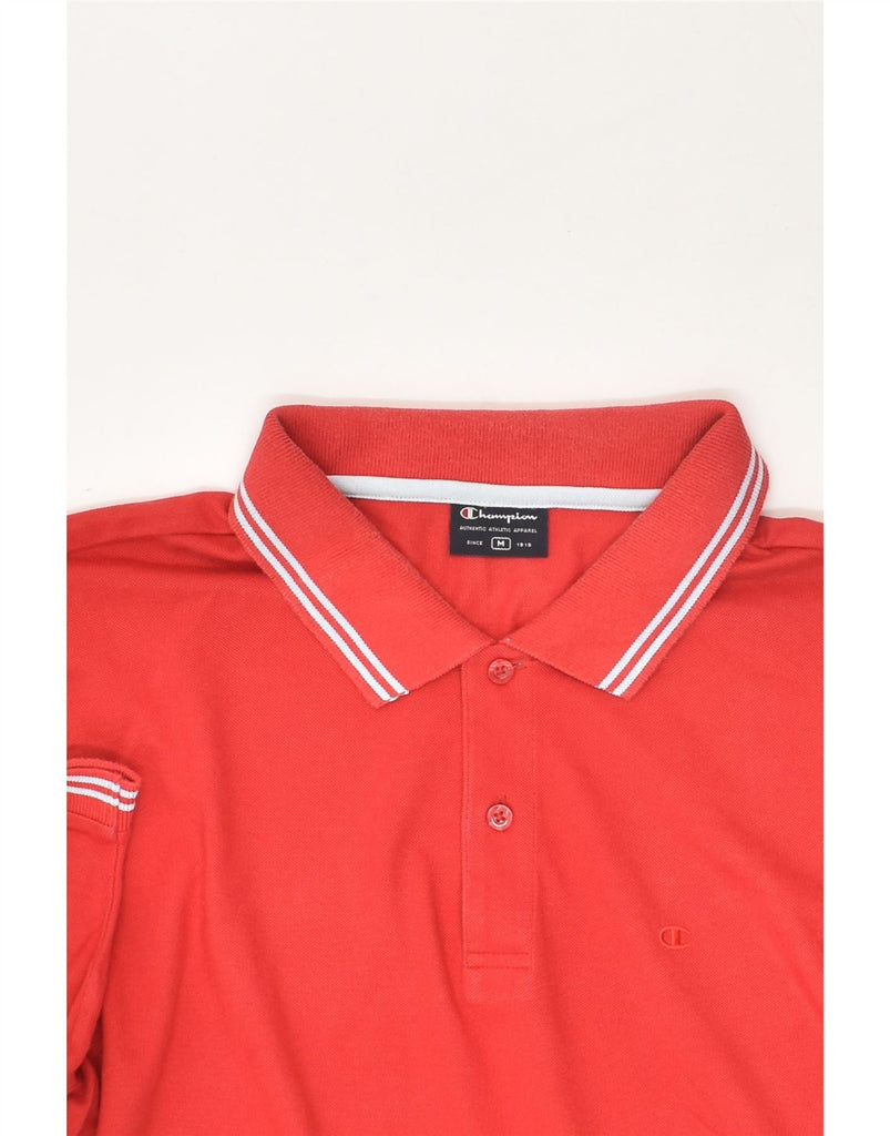 CHAMPION Mens Polo Shirt Medium Red Cotton | Vintage Champion | Thrift | Second-Hand Champion | Used Clothing | Messina Hembry 