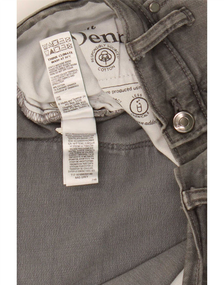 Marks & Spencer Mens Mid Rise Straight Jeans W38 L26 Grey Cotton