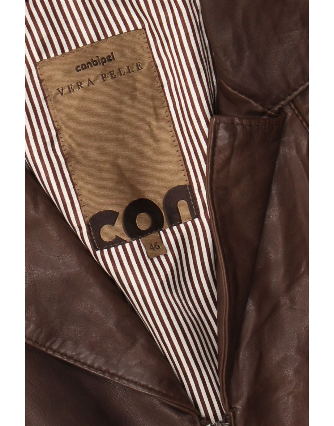Conbipel Womens Leather Jacket IT 46 Large Brown Leather