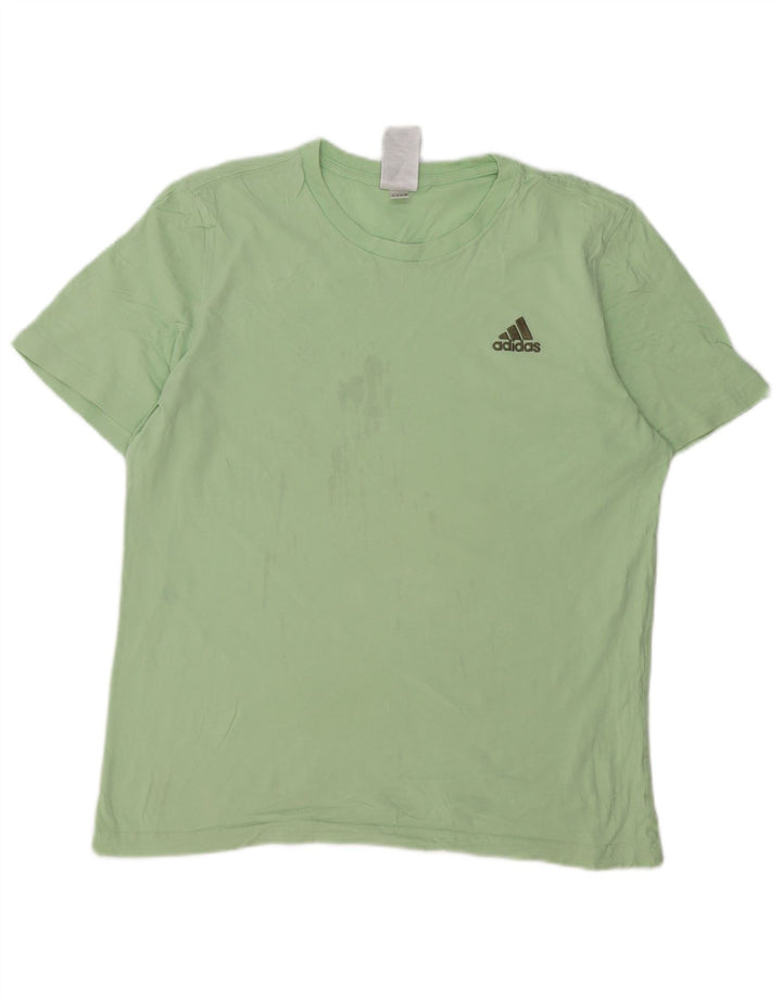 Adidas Mens T-Shirt Top Medium Green Cotton
