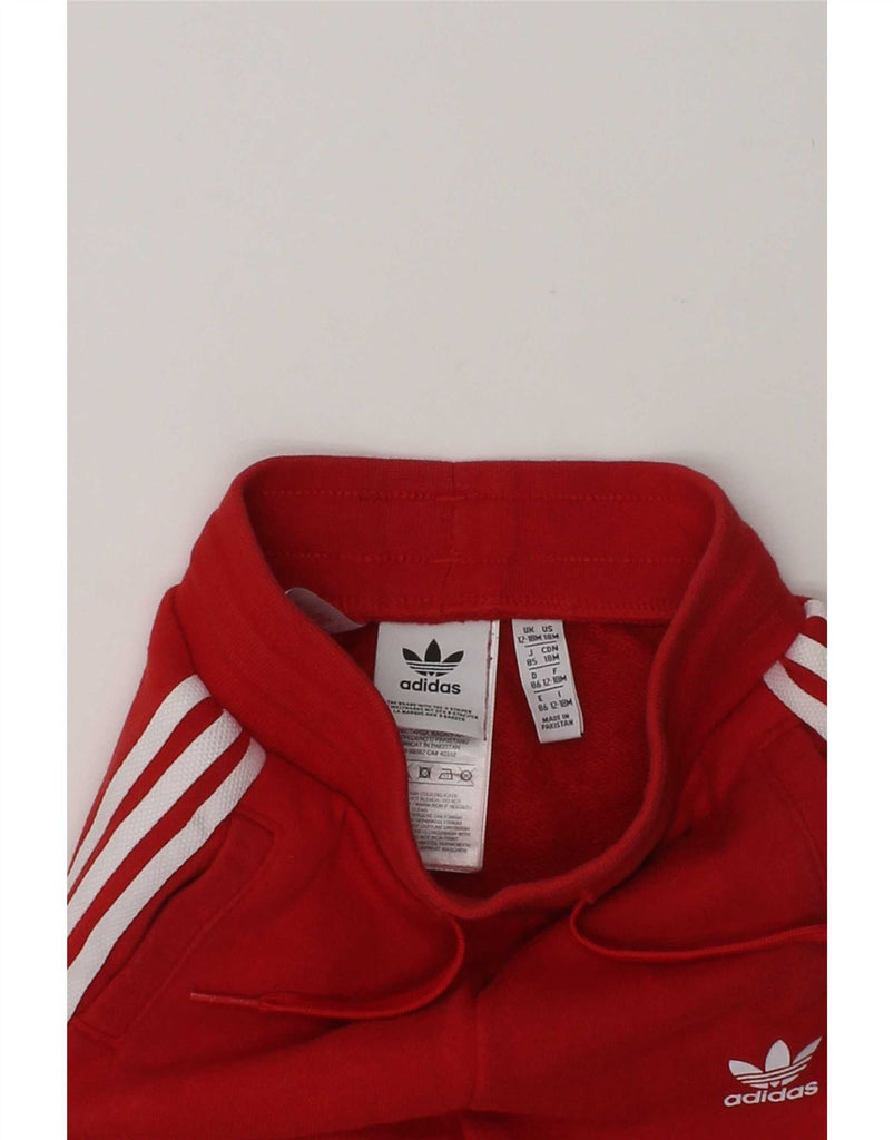 ADIDAS Baby Girls Joggers Tracksuit Trousers 12-18 Months Red Cotton Vintage Adidas and Second-Hand Adidas from Messina Hembry 