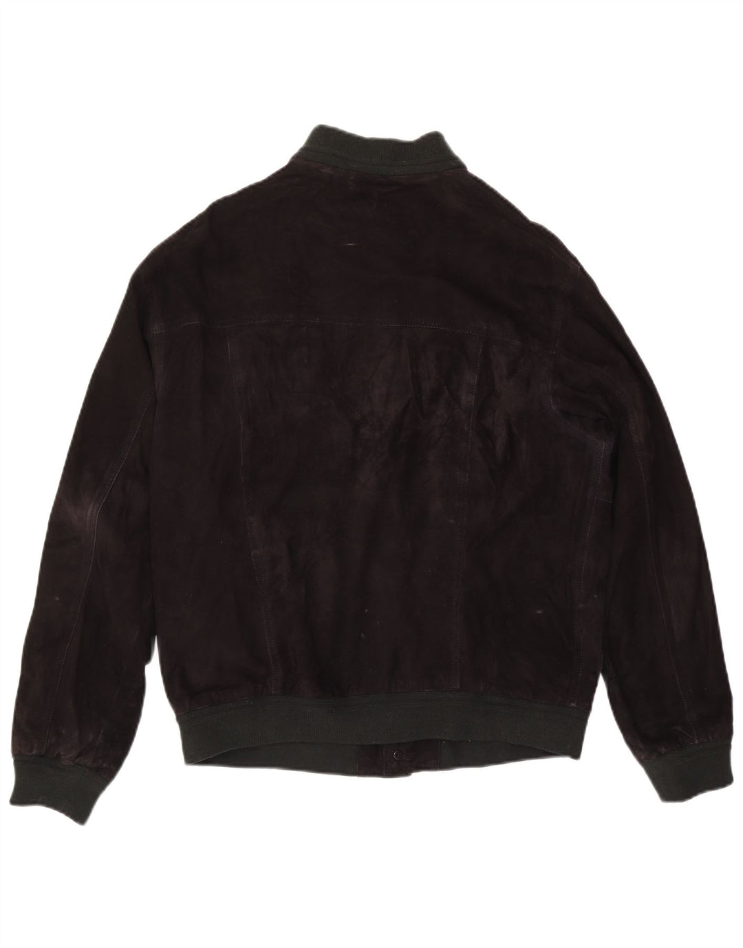 Vintage Mens Suede Bomber Jacket IT 50 Large Black Leather