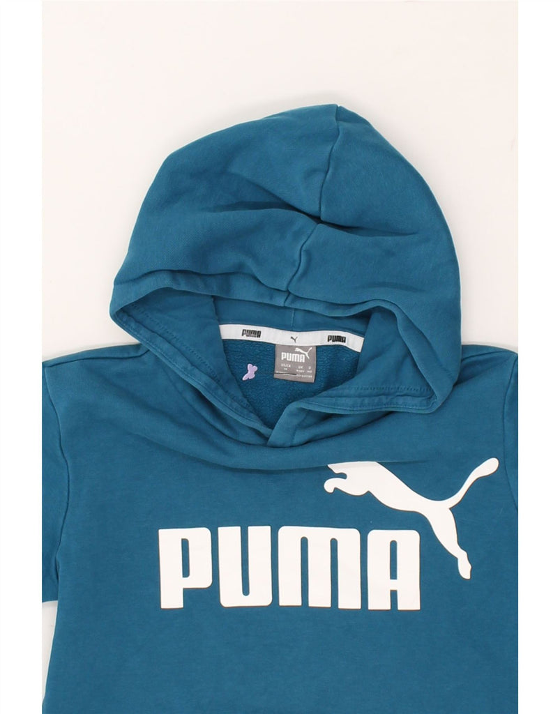 PUMA Boys Graphic Hoodie Jumper 9-10 Years Blue Cotton | Vintage Puma | Thrift | Second-Hand Puma | Used Clothing | Messina Hembry 