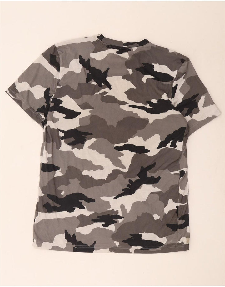 Adidas Mens Climalite T-Shirt Top Large Grey Camouflage Polyester