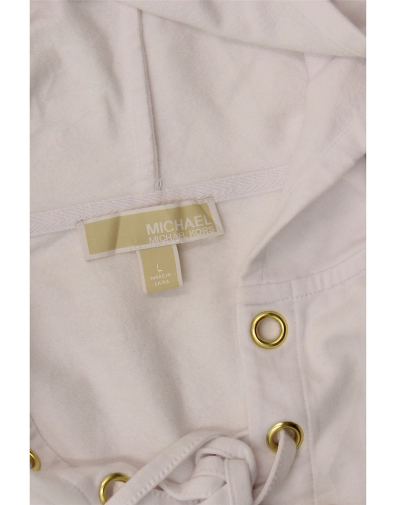 MICHAEL KORS Womens Hoodie Jumper UK 16 Large White Cotton Vintage Michael Kors and Second-Hand Michael Kors from Messina Hembry 