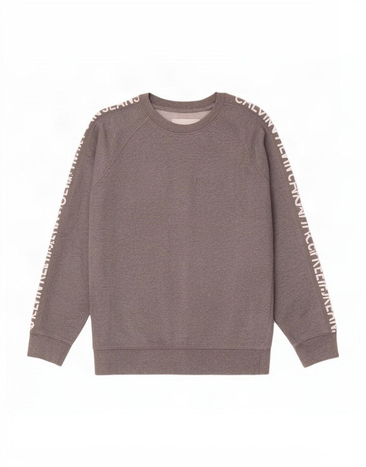 Calvin Klein Jeans Mens Graphic Sweatshirt Jumper Medium Grey Cotton