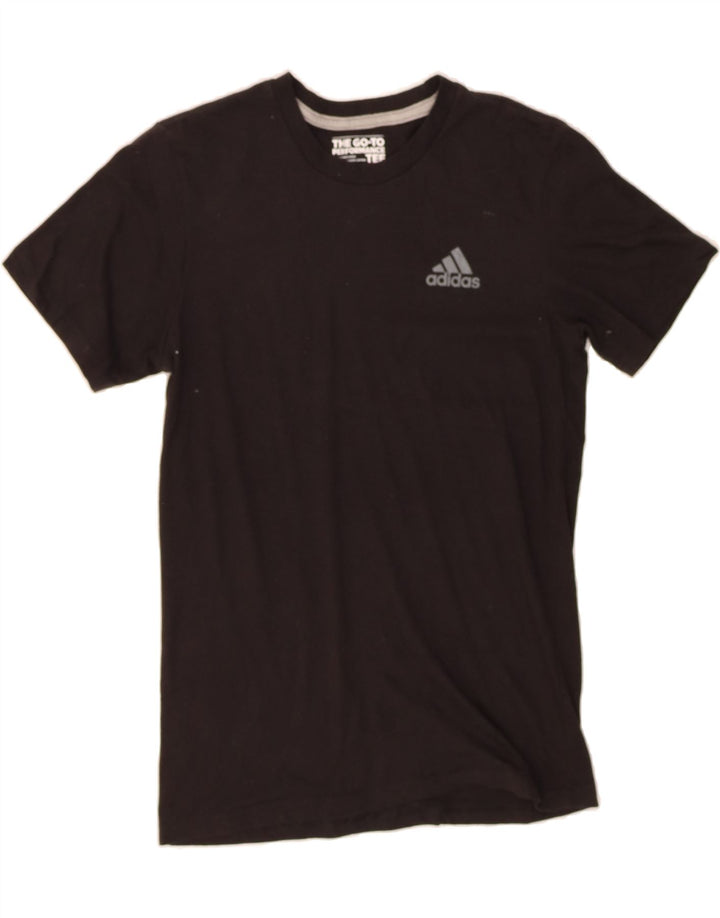 ADIDAS Mens T-Shirt Top Small Black Polyester Vintage Adidas and Second-Hand Adidas from Messina Hembry 
