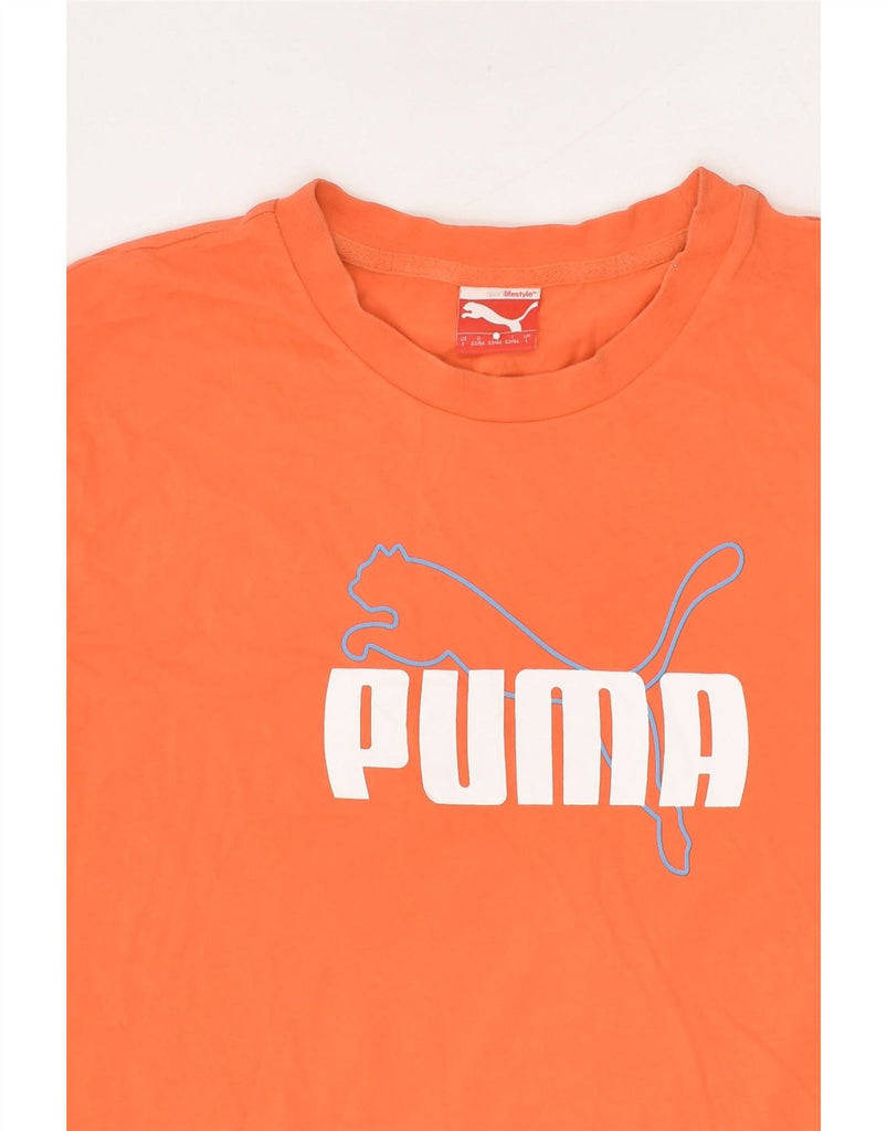 PUMA Mens Graphic T-Shirt Top Large Orange Cotton Vintage Puma and Second-Hand Puma from Messina Hembry 