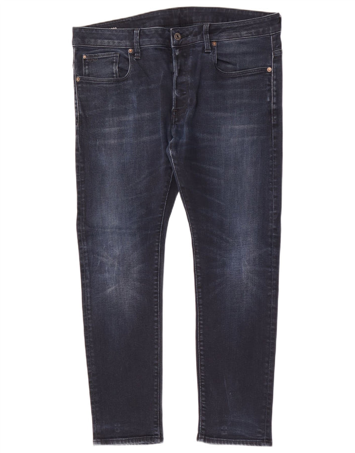 G-Star Mens Slim Jeans W36 L28 Navy Blue Cotton