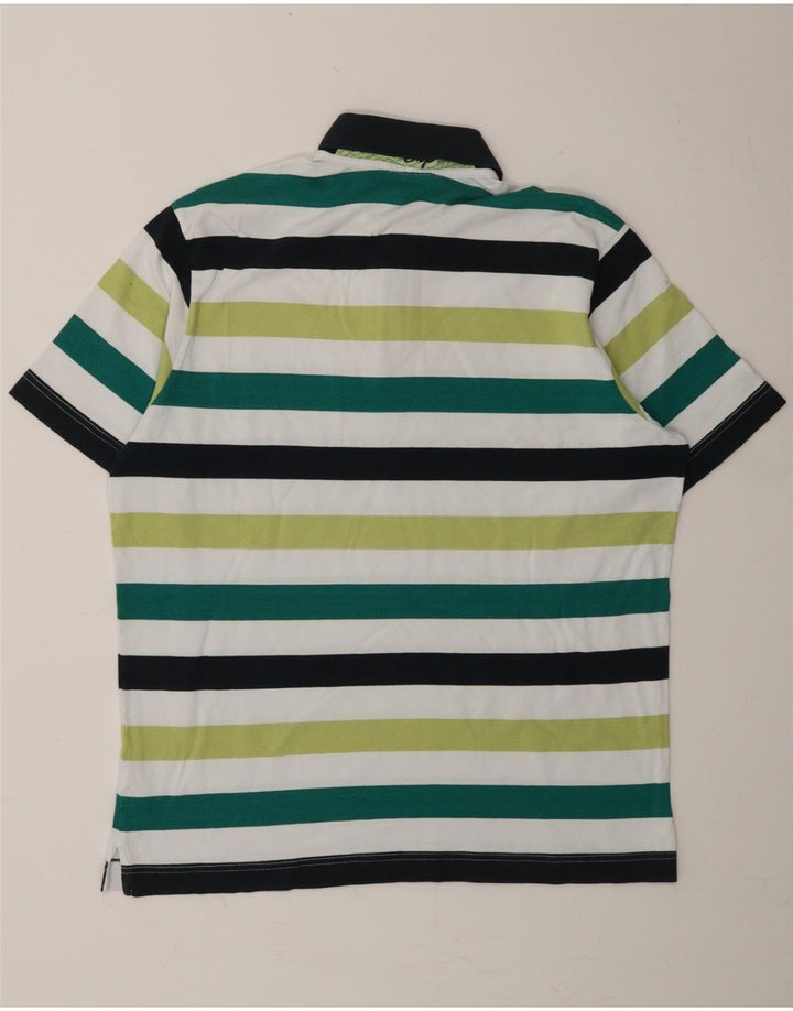 MARINA YACHTING Mens Polo Shirt Medium Multicoloured Striped Vintage Marina Yachting and Second-Hand Marina Yachting from Messina Hembry 