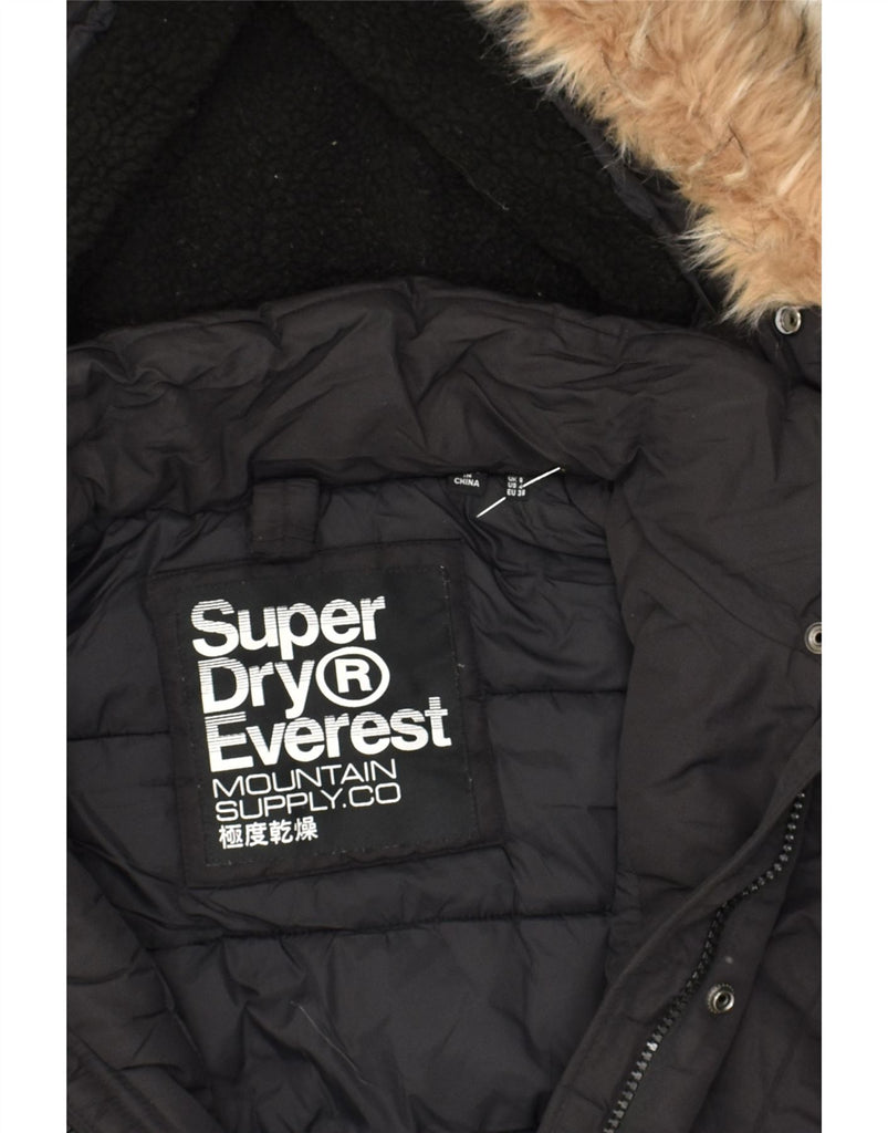 SUPERDRY Womens Hooded Windbreaker Jacket UK 8 Small  Black Nylon | Vintage Superdry | Thrift | Second-Hand Superdry | Used Clothing | Messina Hembry 