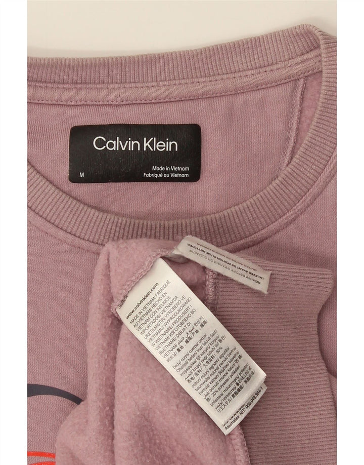 Calvin Klein Mens Graphic Sweatshirt Jumper Medium Pink Cotton