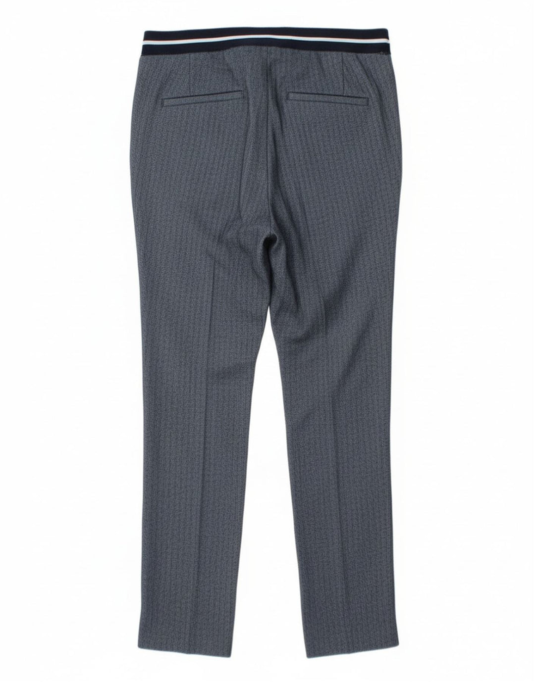 Zara Womens Slim Chino Trousers Small W26 L27 Blue Herringbone Polyester