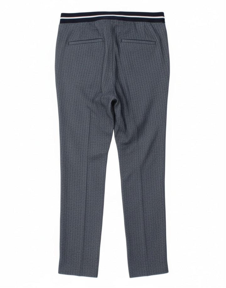 Zara Womens Slim Chino Trousers Small W26 L27 Blue Herringbone Polyester