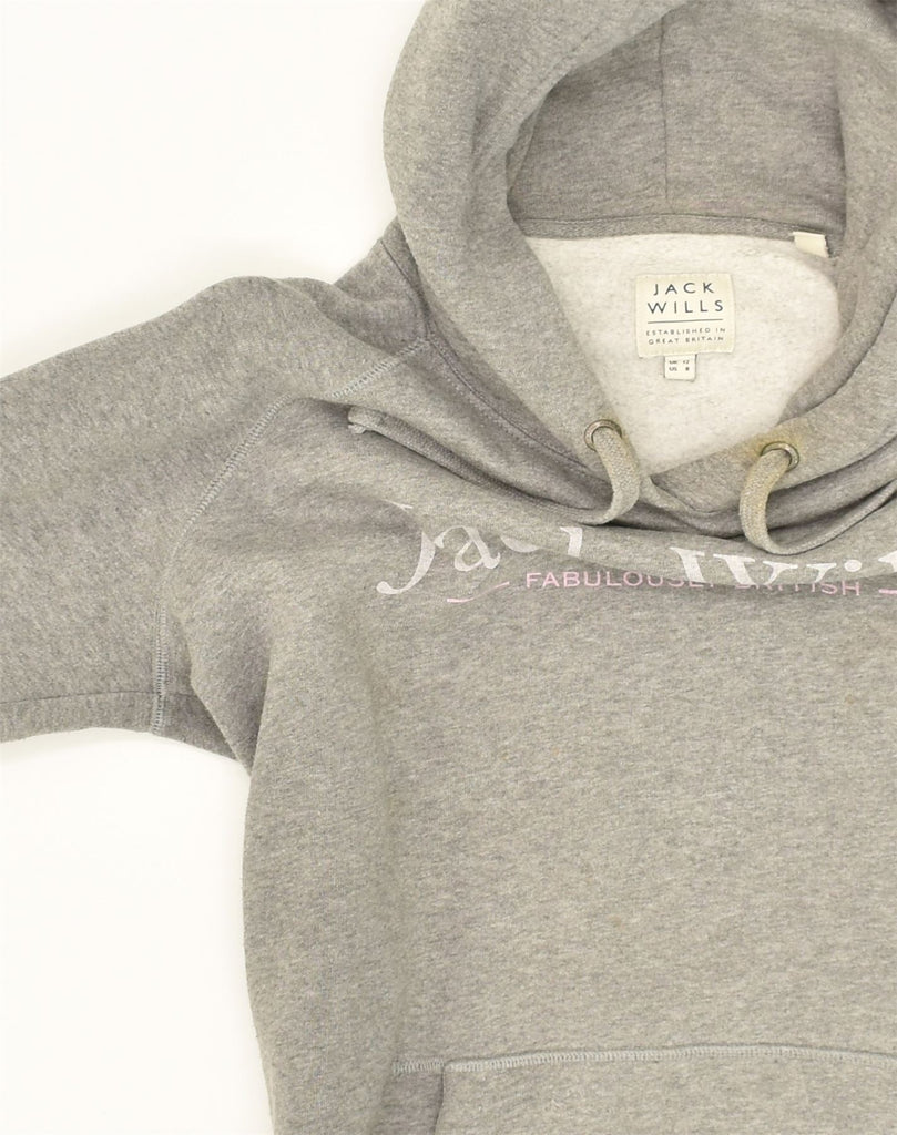 JACK WILLS Mens Graphic Hoodie Jumper UK 12 Medium Grey Cotton | Vintage Jack Wills | Thrift | Second-Hand Jack Wills | Used Clothing | Messina Hembry 