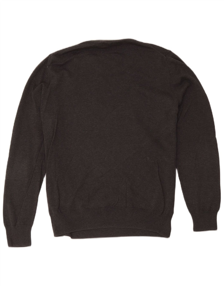 Marks & Spencer Mens Crew Neck Jumper Sweater Large Grey Cotton