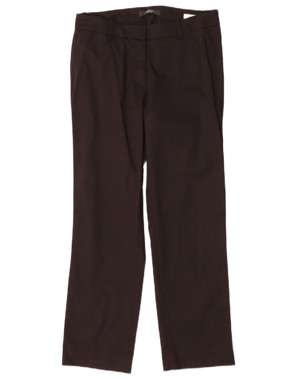 Max Mara Womens Straight Chino Trousers UK 10 Small W30 L28 Black Cotton