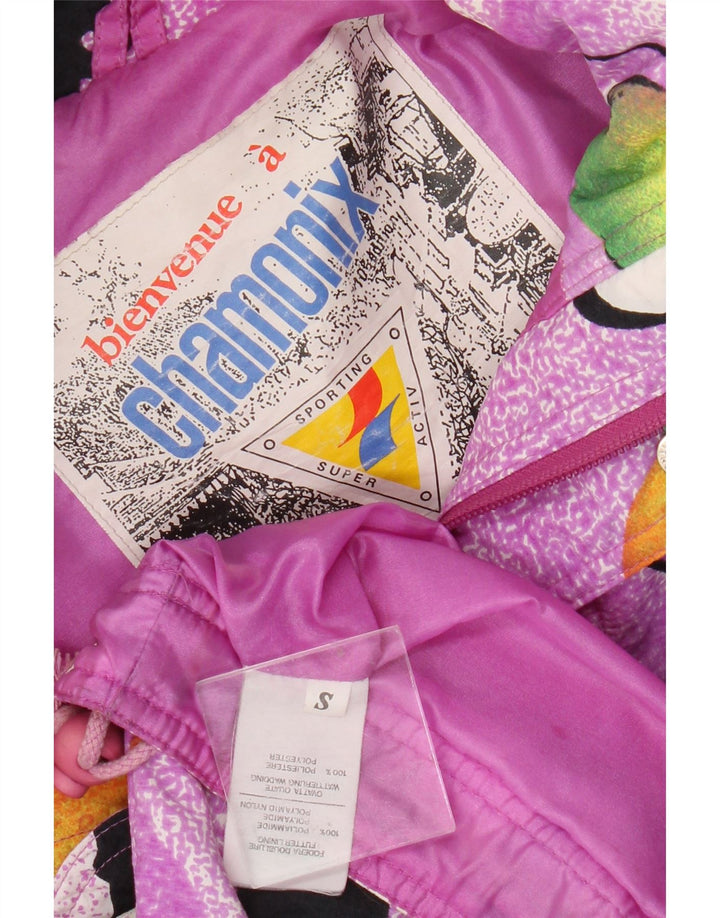 Chamonix Womens Abstract Pattern Oversized Anorak Jacket UK 10 Small Purple