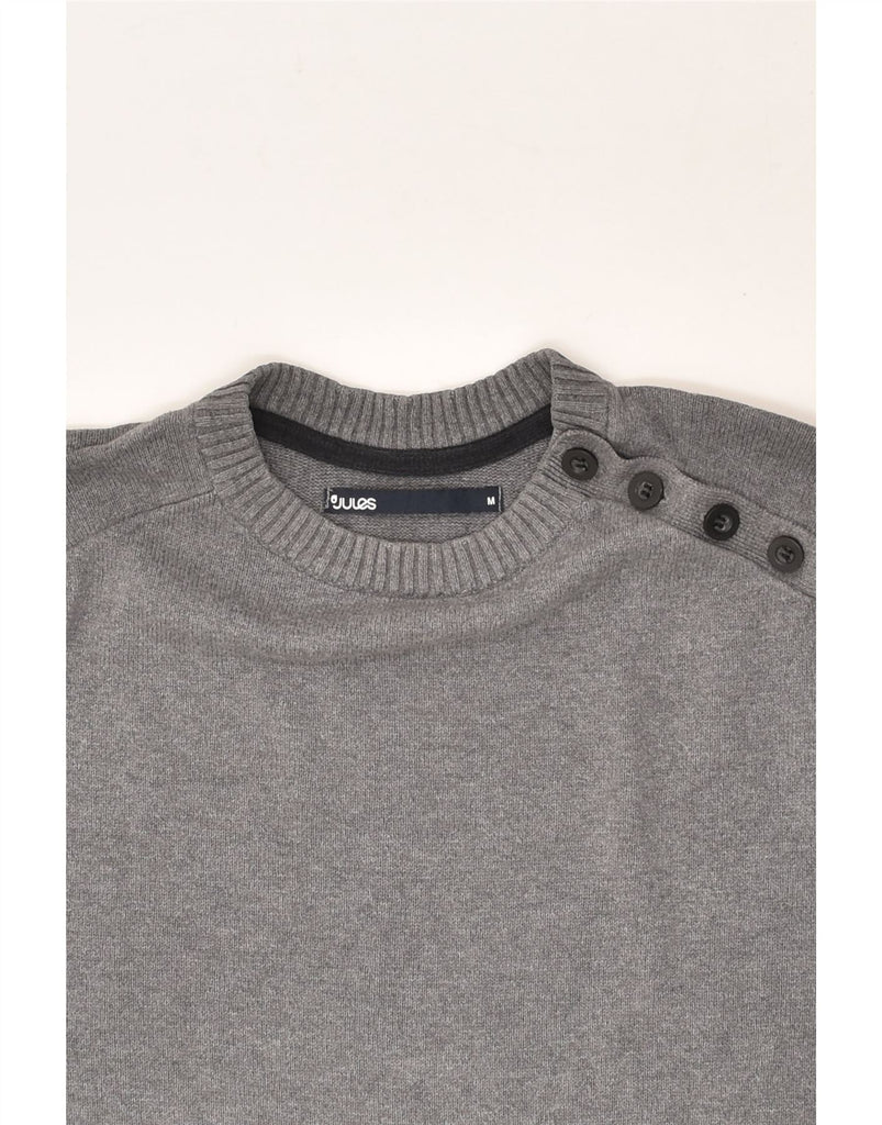 JULES Mens Crew Neck Jumper Sweater Medium Grey Cotton | Vintage Jules | Thrift | Second-Hand Jules | Used Clothing | Messina Hembry 