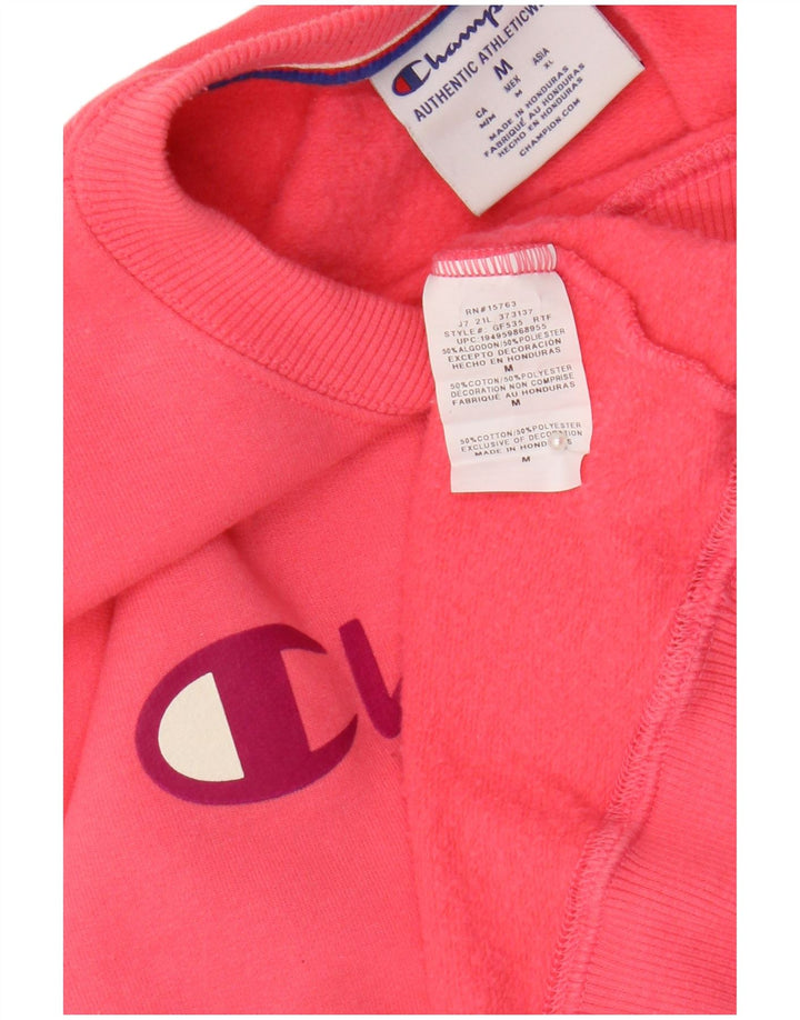 Champion Womens Graphic Oversized Sweatshirt Jumper UK 14 Medium Pink
