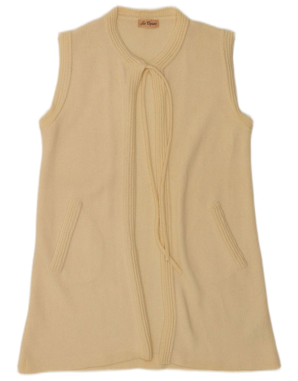 Les Copains Womens Longline Cardigan Sweater UK 10 Small Off White