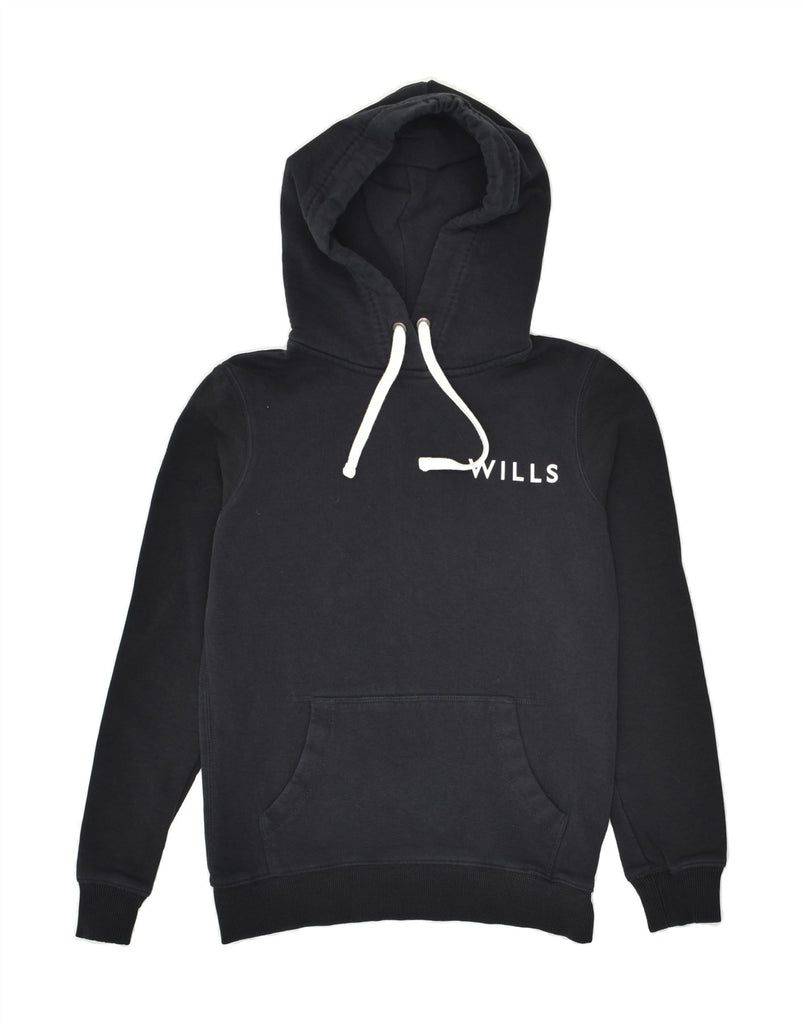 JACK WILLS Womens Hoodie Jumper UK 8 Small Navy Blue Cotton | Vintage Jack Wills | Thrift | Second-Hand Jack Wills | Used Clothing | Messina Hembry 