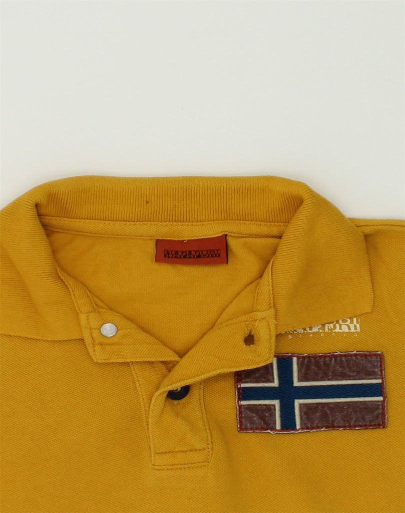 NAPAPIJRI Boys Polo Shirt 3-4 Years Yellow Cotton | Vintage Napapijri | Thrift | Second-Hand Napapijri | Used Clothing | Messina Hembry 