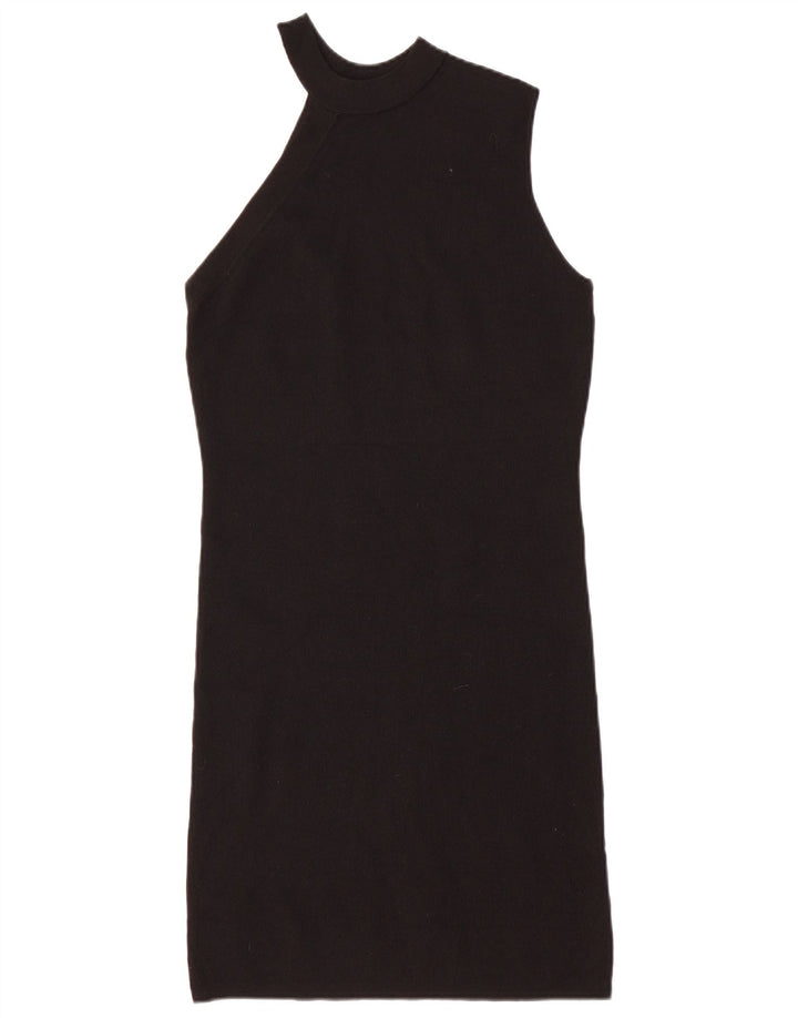 Zara Womens One Shoulder Bodycon Dress UK 12 Medium Black