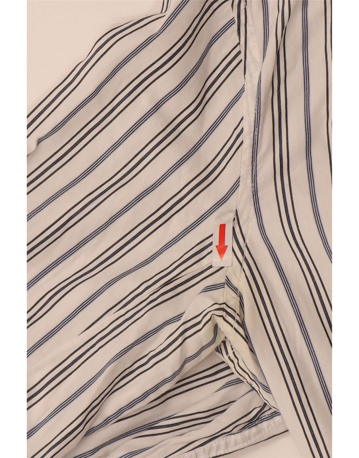 Diesel Mens Shirt Medium White Pinstripe Cotton