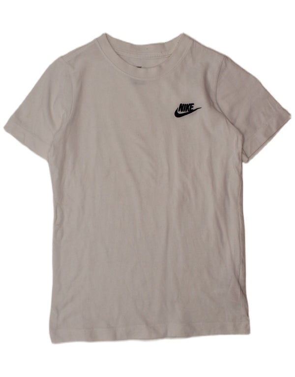 NIKE Boys T-Shirt Top 8-9 Years Small White Cotton