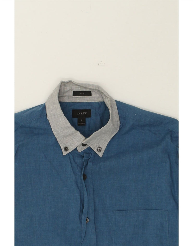 J. CREW Mens Slim Shirt Small Blue Colourblock Cotton | Vintage J. Crew | Thrift | Second-Hand J. Crew | Used Clothing | Messina Hembry 