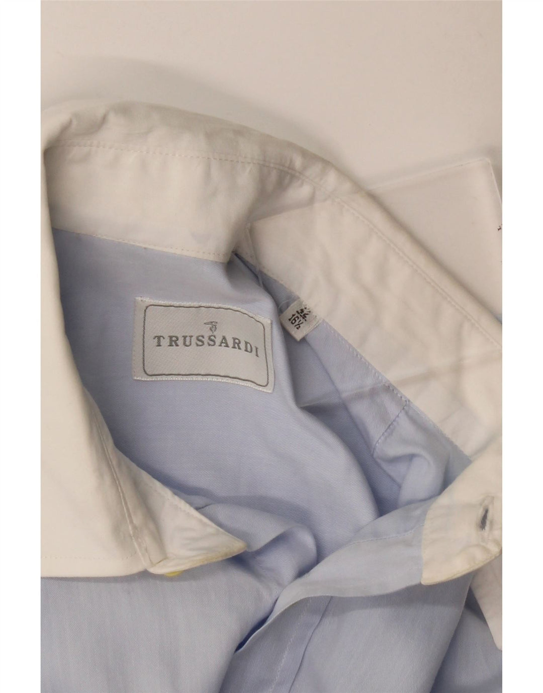Trussardi Mens Shirt Size 42 16 1/2 Large Blue Colourblock