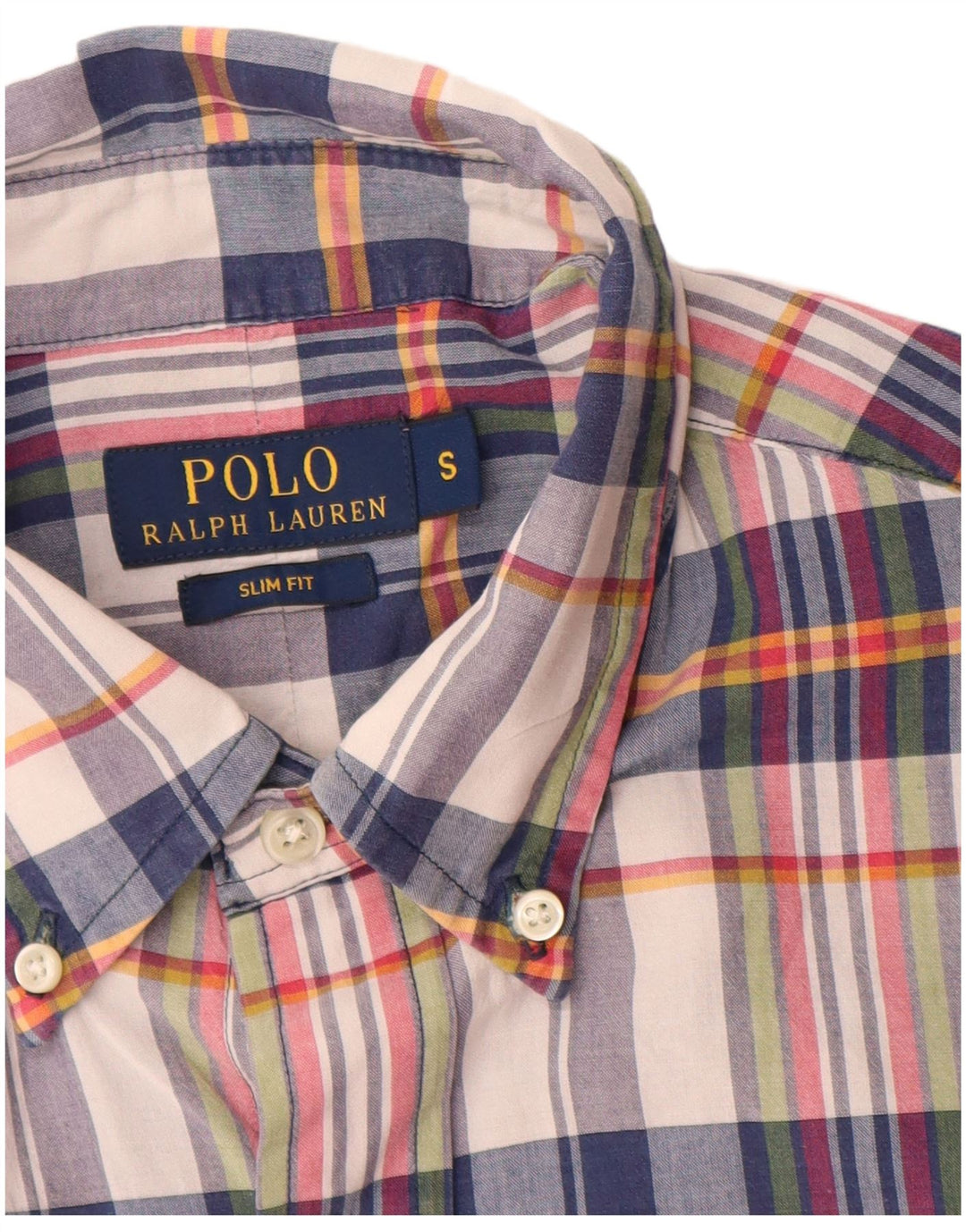 POLO RALPH LAUREN Mens Slim Fit Shirt Small Multicoloured Check