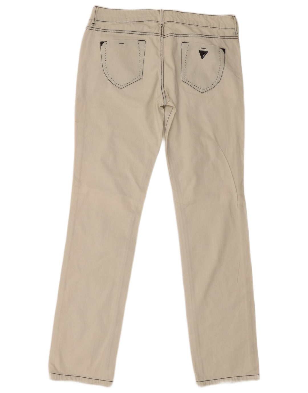 Guess Womens Slim Jeans W33 L34 Off White Cotton