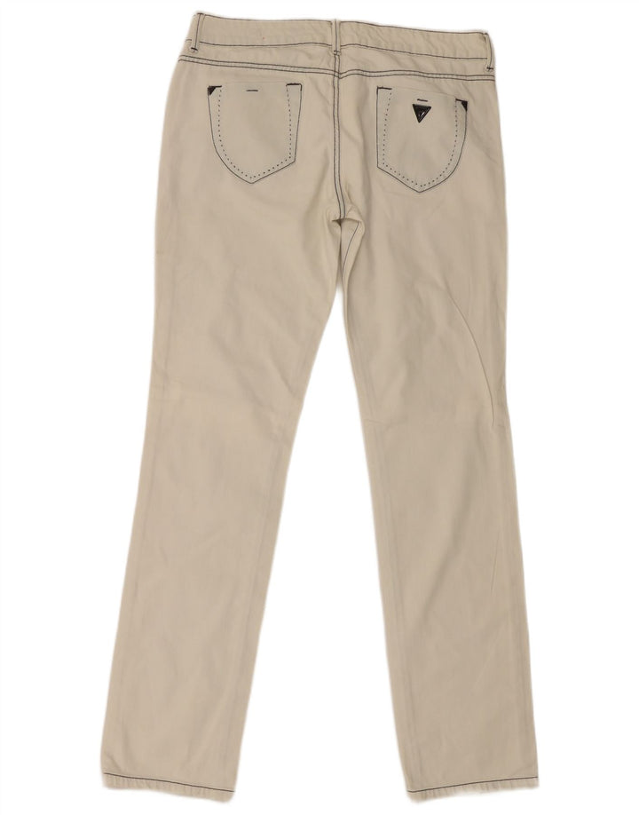 Guess Womens Slim Jeans W33 L34 Off White Cotton