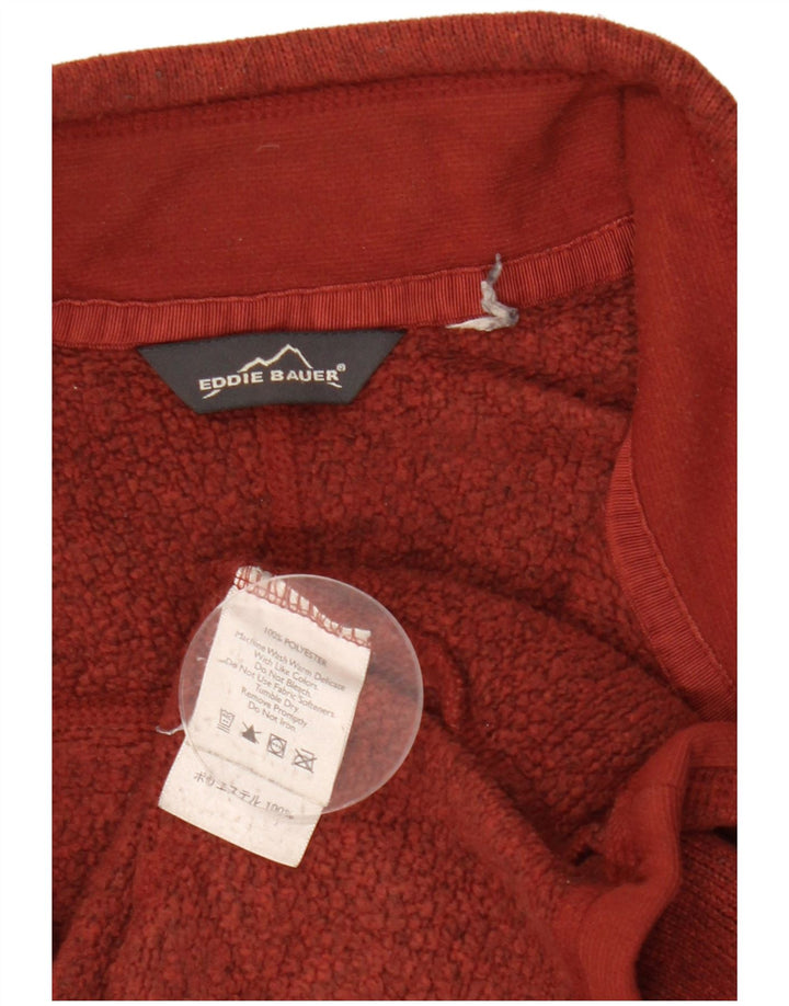 Eddie Bauer Mens Zip Neck Sweatshirt Jumper Medium Burgundy Flecked