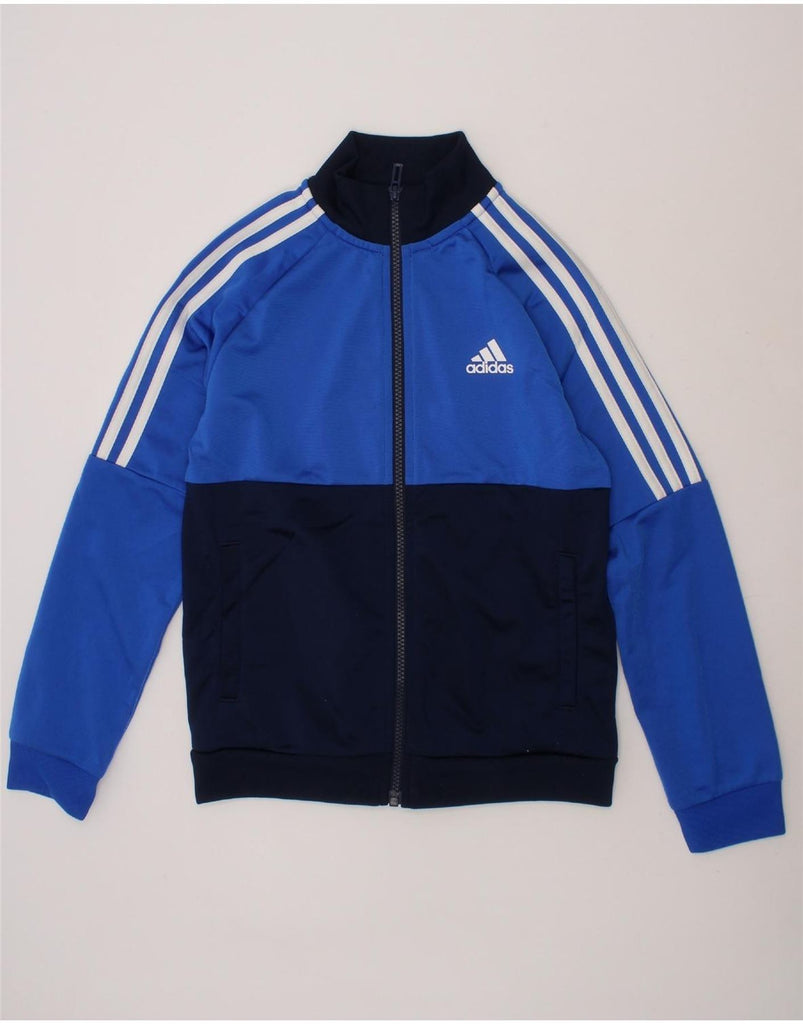 ADIDAS Boys Tracksuit Top Jacket 9-10 Years Blue Colourblock Polyester Vintage Adidas and Second-Hand Adidas from Messina Hembry 