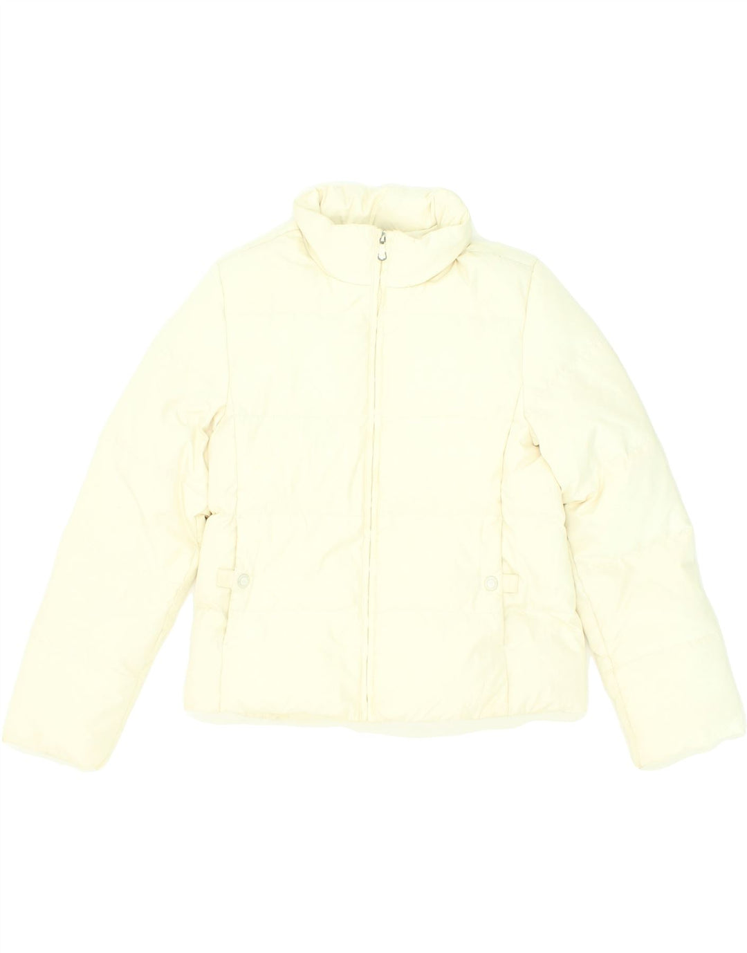 CHAMPION Womens Hooded Padded Jacket UK 14 Medium Yellow Polyester Vintage Champion and Second-Hand Champion from Messina Hembry 