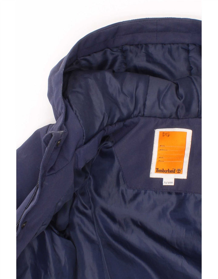 Timberland Boys Hooded Padded Jacket 4-5 Years Navy Blue Polyester