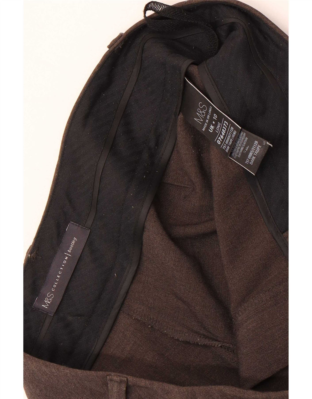 Marks & Spencer Womens Bootcut Suit Trousers UK 10 Small W32 L31 Brown