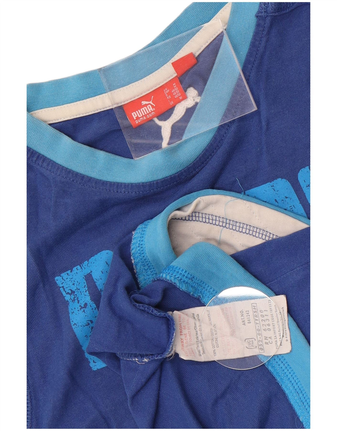 Puma Mens Graphic Vest Top Medium Blue Colourblock Cotton