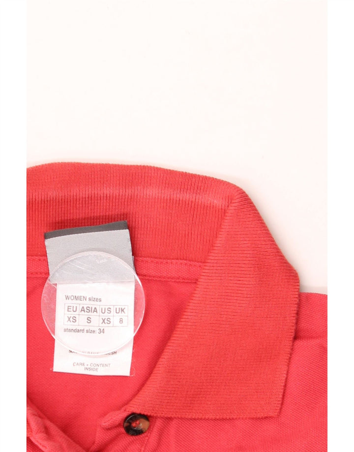 JACK WOLFSKIN Womens Polo Shirt UK 8 Small Red Cotton Vintage Jack Wolfskin and Second-Hand Jack Wolfskin from Messina Hembry 